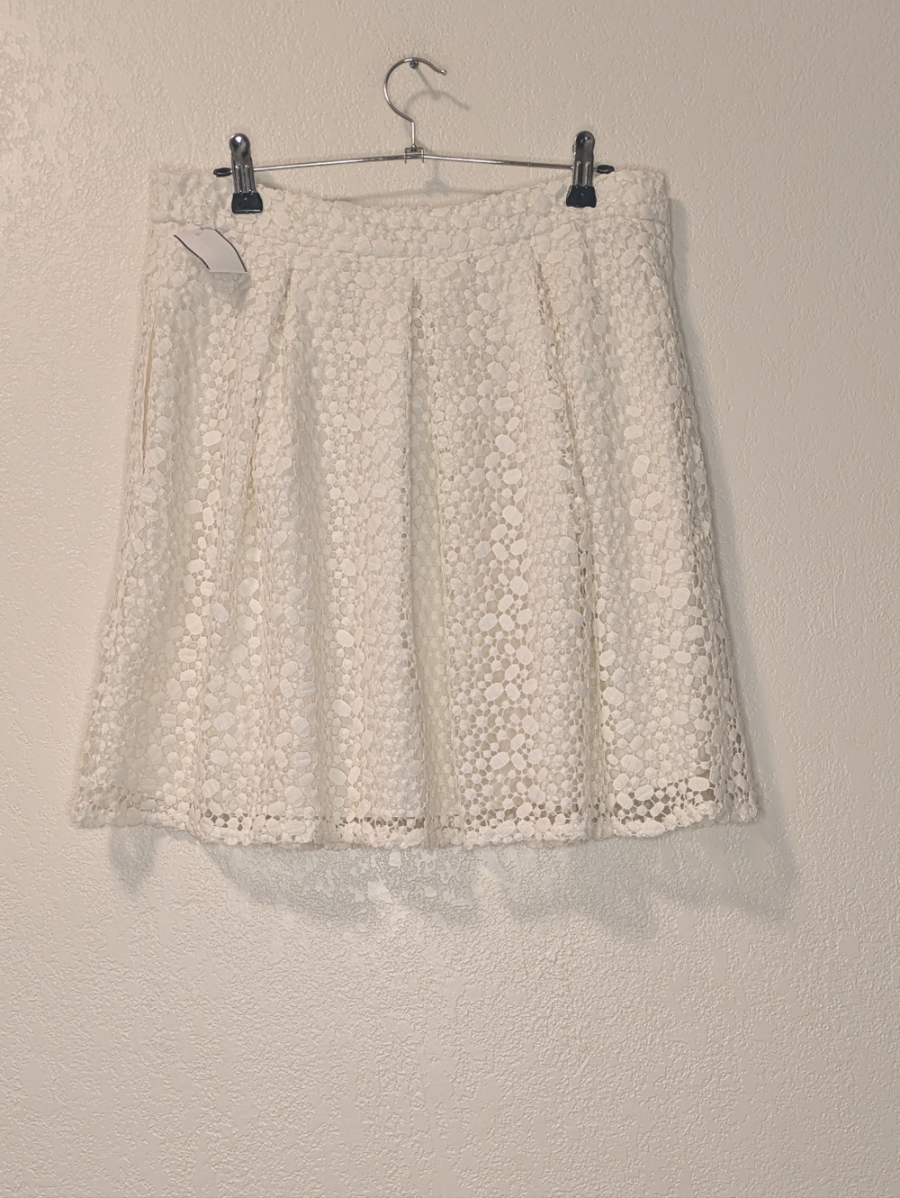 Boden White Crochet Lace Overlay A-Line Skirt - Picture 4 of 8